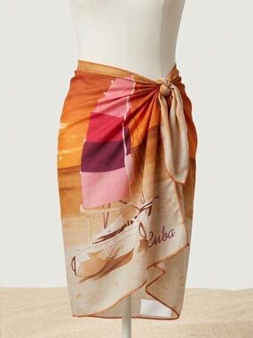 100% Silk Tropical "Cuba" Scarf/Wrap